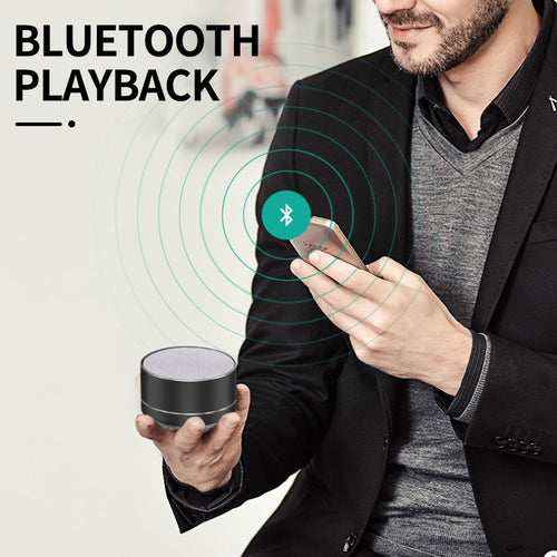 Bluetooth Desk Speaker — Compact Metal Bass Speaker