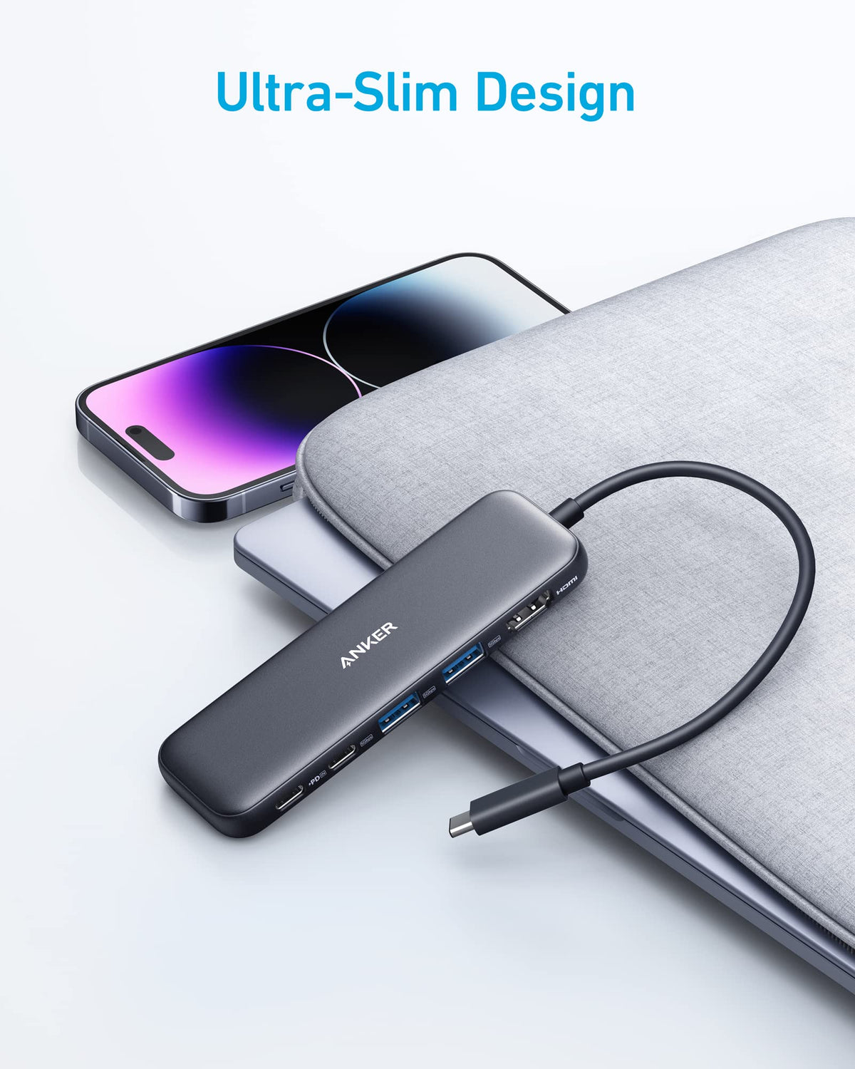 Anker 332 USB-C Hub — 5-in-1 Desk Connectivity